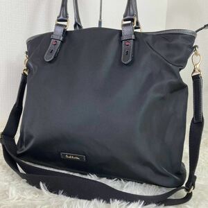 1円【美品】Paul smith ポールスミス トートバッグ 2way ビジネスバッグ メンズ A4◎ 肩掛け◎ ナイロン レザー 本革 ショルダー 大容量 黒