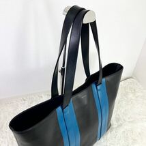 1円【美品 入手困難】ポールスミス Paul Smith トートバッグ ビジネス 肩掛け◎ A4◎ マルチ カラード 本革 レザー 黒 メンズ 大容量_画像10