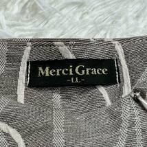 YT0952 Merci Grace メルシ―グレース お洒落斜めジップ ハイネック 総柄ニット LLサイズ 長袖 モダンレトロ_画像8