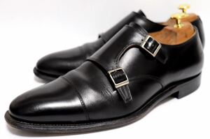 [良品] SCOTCH GRAIN 25.5㎝　ビジネスシューズ ダブルモンクストラップ ブラック　高級靴　本革　レザー　フォーマル　紳士靴　送料無料