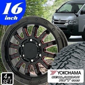 新品 ヨコハマ ジオランダー MT G003 215/70R16 16インチ タイヤホイールセット 200系 ハイエース レジアスエース マッド系 ゴツゴツ