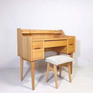  sea urchin ko[UNICO]SIGNE(signe) dresser × stool / natural oak material [ beautiful used ] set mirror dresser make-up pcs chair attaching drawer storage 