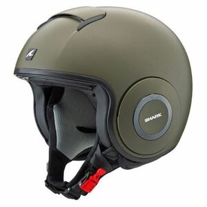 ★新品 SHARK（シャーク） DRAK HELMET BLANK マットグリーン L ダラク ジェットヘルメット ゴーグル＆マスクセット ミリタリー オフロード