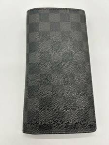 【1円スタート】LOUIS VUITTON ルイヴィトン ダミエ グラフィット ポルトフォイユブラザ N62665 メンズ レディース 2つ折り長財布 