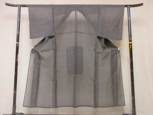 1円 良品 正絹 長着 着物 紗 男性用 縞 茶色 渋い 高級 単衣 身丈138cm 裄66cm【夢職】★★★