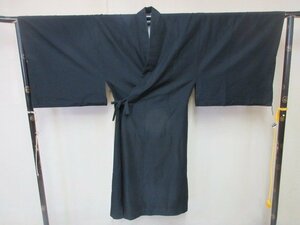 1円 中古 正絹 法衣 黒無地 黒衣 無地 京都 装束 川勝法衣店 お寺 神社 身丈115cm 裄74cm【夢職】★★