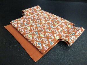 1円 良品 正絹 作り帯 軽装帯 簡易着物 付帯 草花 かわいい お洒落 【夢職】★★★