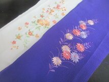 1円 中古 絹 アンティーク 縮緬 刺繍半衿 各色 高級 花々 枝花 まとめて 10点 和装小物 ◆逸品◆【夢職】★★★_画像8