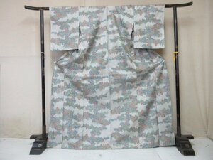 1円 良品 正絹 着物 本場大島紬 マルキ 霞 幾何学 抽象 カラフル 高級 袷 身丈159cm 裄66cm◆逸品◆【夢職】★★★★