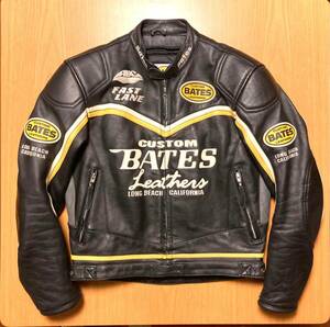 BATES（ベイツ）　レザージャケット　ライダース　本革　プロテクタージャケット　ブラック　リアルレザー　ABC Custom Leathers表記　