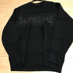 supreme キルト　黒　トレーナー