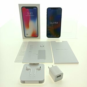 ★1円★ Apple アップル iPhone X アイフォン MQC12J/A A1902 256GB スペースグレイ SIMフリー 箱付 スマートフォン 本体 携帯 電話 中古