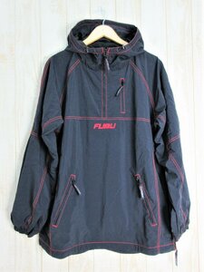 FUBU THE COLLECTION/フブ：プルオーバー ナイロンジャケット ハーフジップ デサント社 パーカー ブラック サイズM/メンズ/中古/USED