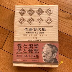 佐藤春夫集　　日本文学全集　　第二集　第11巻 殉情詩集　　晶子曼荼羅　　河出書房