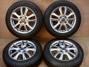 タンク/トール・ルーミー アルミ＆19年製165/65R14ダンロップ・ウィンターMAX WM01　深溝中古4本SET5.5J＋42PCD100 4穴　パッソ/ブーン