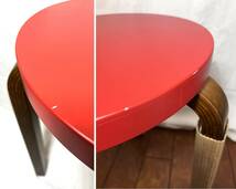 ☆北欧 フィンランド artek アルテック Stool 60 RED 3本脚 スツール ALVAR AALTO アルヴァ・アアルト made in Finland デザイナー家具_画像5