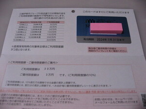 即決♪クリックポスト送料込♪三越伊勢丹 株主優待カード ご利用限度額30万円（ご優待限度額3万円）男性名義
