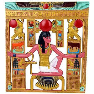 ツタンカーメン王の椅子のレリーフ　壁掛けインテリア置物装飾品ホームデコ飾り小物エジプト雑貨芸術アンクカルトゥーシュ象形文字壁飾り