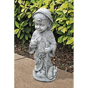 幼児の聖フランチェスコの彫刻: 小　石像風エクステリアガーデンオブジェ庭置物キリスト教屋外アウトドア雑貨庭園西洋彫刻聖人宗教彫刻
