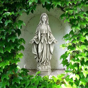 蛇を打ち砕く聖母マリア像 60cm聖母の庭像屋外アウトドア対応信心キリスト教聖母マリアフランス教会アンティーク信仰神聖庭園宗教像