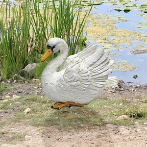 白鳥像　屋外アウトドア対応飾りオーナメントオブジェ雑貨鳥スワン庭アニマル動物フィギュア装飾小物花壇芝生ガーデン彫刻模型雑貨小物