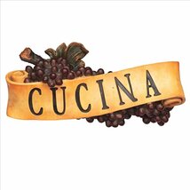  (キッチン) イタリア語の看板 イタリア料理ブドウの壁掛け彫刻インテリア置物洋風装飾壁飾り酒ワインバーレストランウォールデコ雑貨_画像2