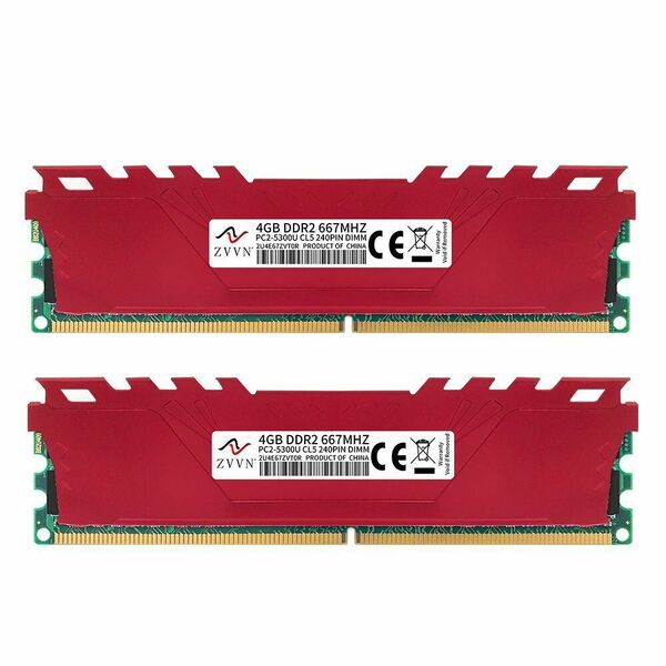 新品未使用 8GBメモリ(4GB×2枚）DDR2/667MHz PC2-5300U Intel/AMD対応 CL5 240ピン デスクトップメモリ DIMM用 送料無料