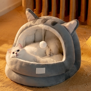 猫 犬 ベッド　 ふわふわ　暖か もこもこ　キャット　ペット用品 ペットハウス　滑り止め　クッション マット柔らかい　秋冬 Lサイズ