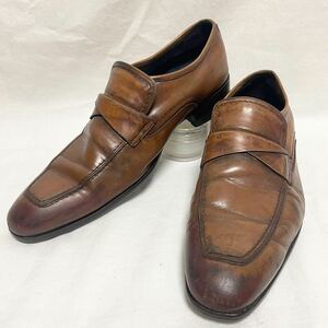LANVIN collection(ランバンコレクション) レザーシューズ ローファー スリッポン ドレスシューズ ビジネスシューズ 革靴 ブラウン 24.5cm
