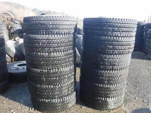 送料無料●東北 関東限定 鉄ホイール 8H-285 12本 9分山 20年 ダンロップ 245/70R19.5 136/134j 19.5インチ●34111