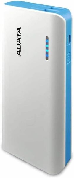 エイデータ（Adata）モバイルバッテリー10000mAh ATP100-10000M-5V-CWHBL【色】白（ホワイト/ブルー