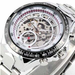 海外ブランド メンズ高品質腕時計 スケルトン 自動巻き ビジネス 白 紳士 ウォッチ クォーツ時計 新品 最安