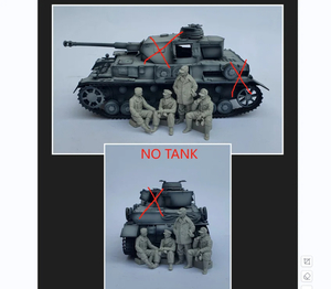 【スケール 1/35】 樹脂 レジン フィギュア キット 世界大戦 陸軍 兵士 4体セット 戦車無し 未塗装 未組み立て