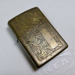 ♪ZIPPO ジッポー ベネチアン 唐草 花柄 1991年製 ジッポライター 真鍮 ソリッドブラス　