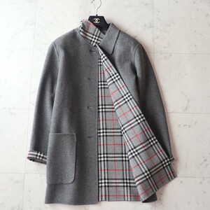 新品同様★Burberry’s バーバリーロンドン★size9 大きいサイズL/LL相当 ★カシミヤ １枚仕立てダブルフェイス コート