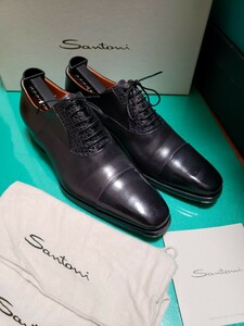 【極美品】Santoni　サントーニ　ストレートチップ　ブラック　5ハーフ