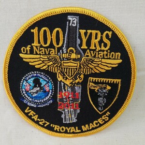 g_t　Q012　ベルクロなし　アメリカ海軍　航空100周年　空母　ジョージ・ワシントン　VFA-27　ロイヤルメイス　パッチ　ワッペン　中古