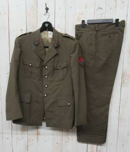 1970'S VINTAGE EURO古着＊FRANCE フランス軍＊制服 セットアップ オリーブ系 襟章 エポーレット PAUL BOYE H.ROOUETTE ET FILS