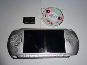 ソニー PSP3000 本体シルバー＋ソフト1本 中古品・魔法少女まどかマギカ