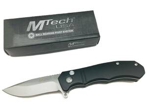MTech USA　フォールディングナイフ　折りたたみナイフ　ベアリング搭載　スムーズオープン　ボタンロック　MT-1118BK