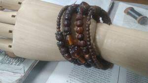  sweets color × wood beads 5 ream bangle 