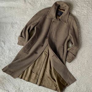 極美品 超高級 カシミア ラム ハウンドトゥース バーバリー ステンカラーコート Ｓ BURBERRY 千鳥格子 アウターコート ジャケット ブルゾン