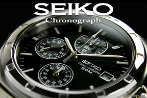 海外限定生産逆輸入モデル【SEIKO】セイコー 1/20秒高速クロノグラフBK 新品