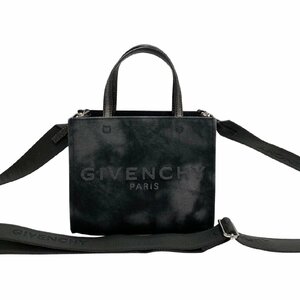 極 美品 希少品 GIVENCHY ジバンシィ Gトート ミニ キャンバス レザー 本革 2way ハンドバッグ ミニ トートバッグ ショルダーバッグ 21827