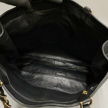 1円 極 美品 シール有 7番台 CHANEL シャネル ラムスキン レザー 本革 チェーン トートバッグ ビジネスバッグ A4収納可 ブラック 40662_画像9