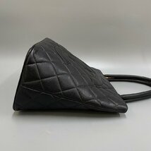 1円 極 美品 シール有 8番台 CHANEL シャネル 復刻トート マトラッセ キャビアスキン レザー ハンドバッグ トートバッグ ブラック 31524_画像6