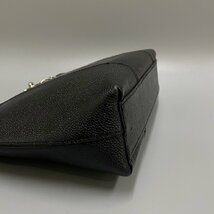 1円 極 美品 シール有 6番台 CHANEL シャネル キャビアスキン レザー 本革 ココマーク チェーン ハンドバッグ トートバッグ 黒 19955_画像7