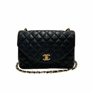 極 美品 保存箱 袋付 シール有 1番台 CHANEL シャネル マトラッセ ココマーク ターンロック ラムスキン ショルダーバッグ ブラック 22510