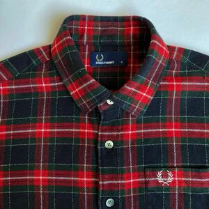  Fred Perry * men's long sleeve shirt * nappy thick cloth * size S