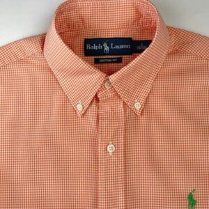  Ralph Lauren * мужской рубашка с коротким рукавом * orange * белый цвет * размер M